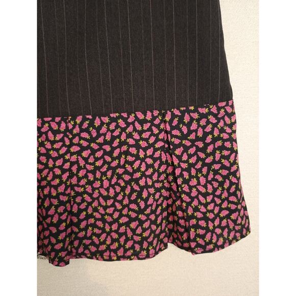 Erica Rose Handmade Los Angles Skirt Womens 6 Black Patchwork Twee Flare Mini - Picture 5 of 13